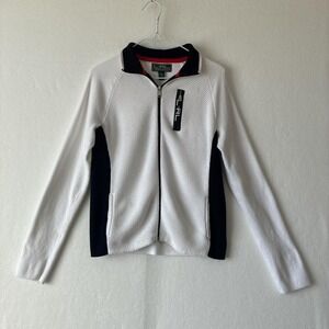 Lauren Active Ralph Lauren white and black zip up jacket size Lg